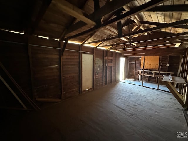 interior space featuring lofted ceiling