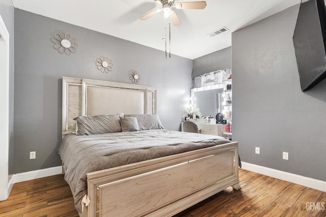 605 Cornelia St, Wasco, CA 93280 - bedroom featuring wood finished floors and a ceiling fan