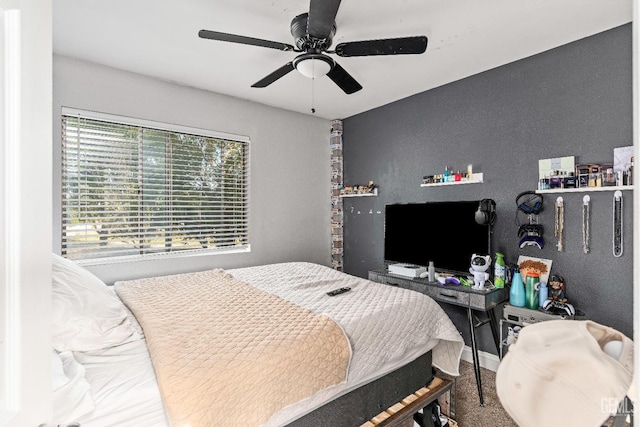 5104 Silver Crossing St, Bakersfield, CA 93313 - carpeted bedroom with a ceiling fan and baseboards