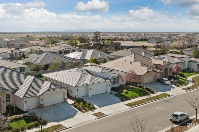 aerial view with a residential view