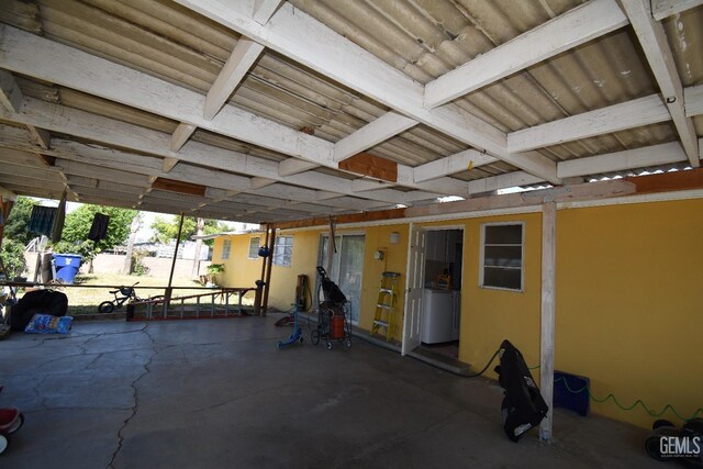 view of patio featuring washer / dryer