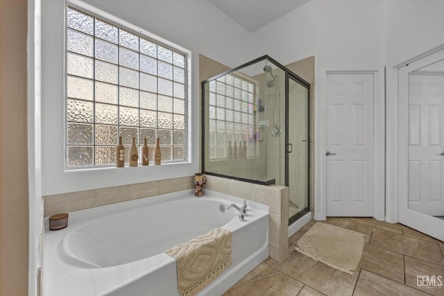 bathroom with plus walk in shower