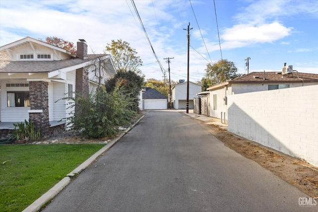 view of street featuring curbs