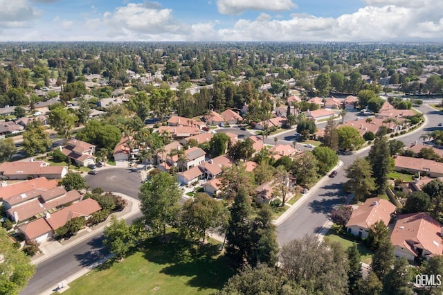 bird's eye view with a residential view