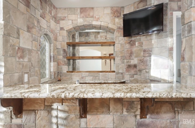 12603 Clay Creek Ct, Bakersfield, CA 93312 - kitchen with arched walkways and stone counters