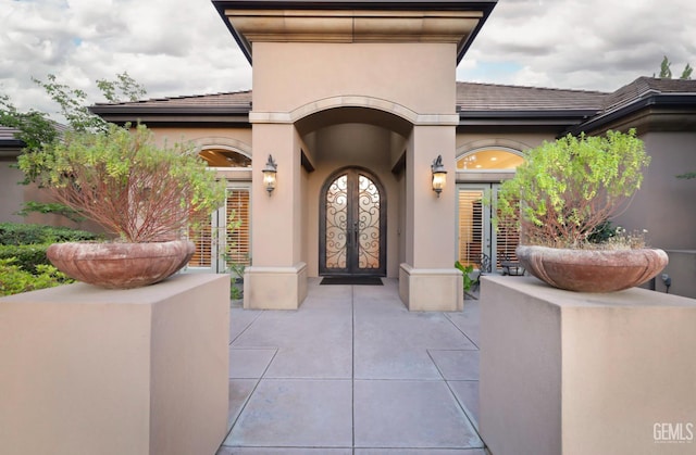 12603 Clay Creek Ct, Bakersfield, CA 93312 - entrance to property featuring french doors, stucco siding, and a tile roof
