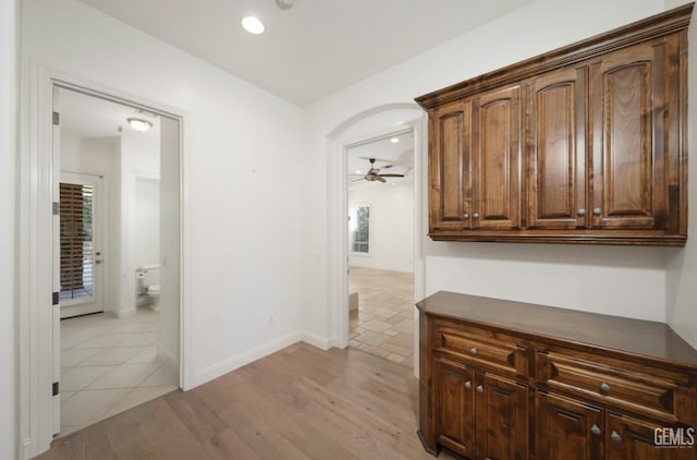 12603 Clay Creek Ct, Bakersfield, CA 93312 - hallway featuring light wood finished floors and recessed lighting