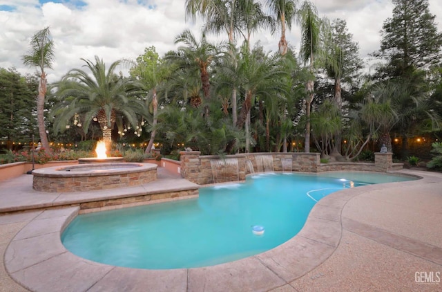12603 Clay Creek Ct, Bakersfield, CA 93312 - outdoor pool with a patio and an outdoor fire pit