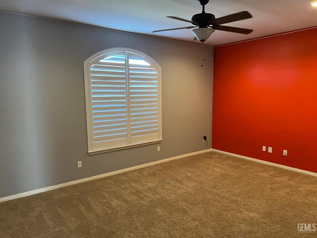 5322 Windriver Dr, Bakersfield, CA 93312 - carpeted empty room with ceiling fan and baseboards