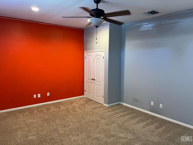5322 Windriver Dr, Bakersfield, CA 93312 - spare room featuring ceiling fan and carpet flooring