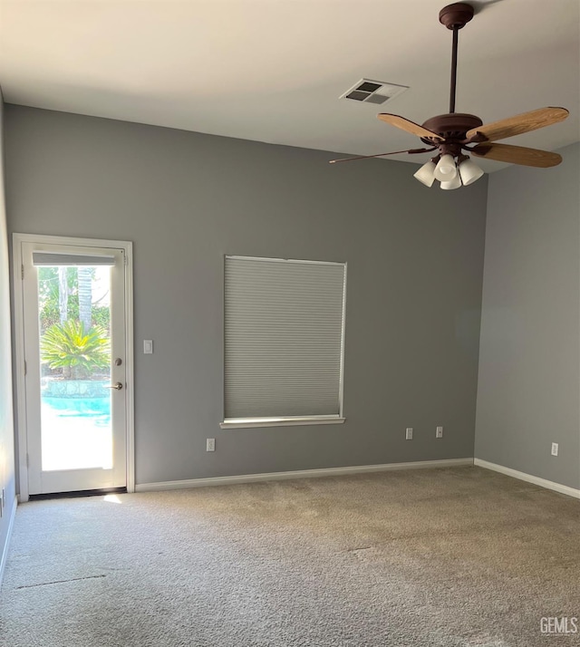 5322 Windriver Dr, Bakersfield, CA 93312 - carpeted empty room with a ceiling fan and baseboards