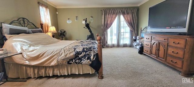 5308 Benevento Ct, Bakersfield, CA 93308 - bedroom with light colored carpet, ornamental molding, and multiple windows