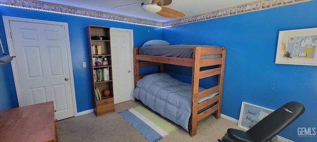 5308 Benevento Ct, Bakersfield, CA 93308 - carpeted bedroom with a ceiling fan and baseboards