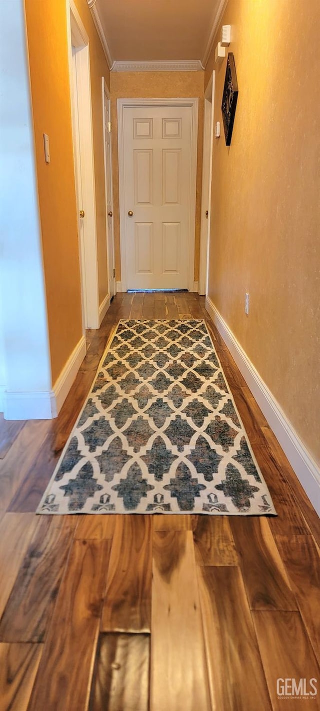 5308 Benevento Ct, Bakersfield, CA 93308 - hall with wood finished floors, baseboards, and crown molding