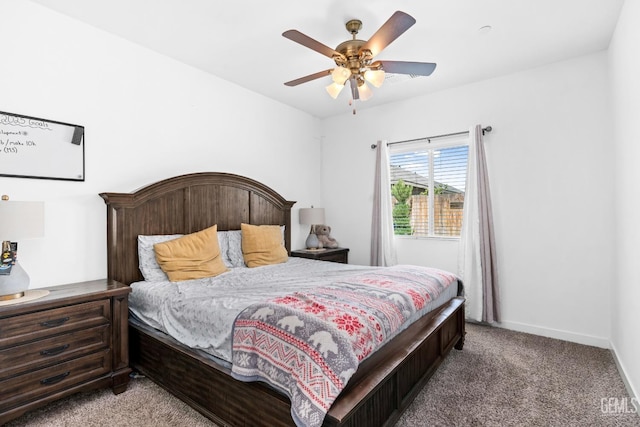 7900 Linden Tree Ave, Bakersfield, CA 93313 - carpeted bedroom featuring a ceiling fan and baseboards
