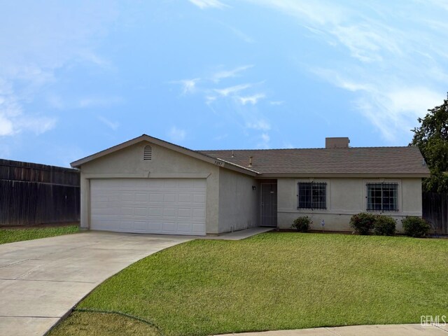 9057 Mackenzie Ct, Bakersfield, CA 93306 - single story home with stucco siding, an attached garage, driveway, and roof with shingles
