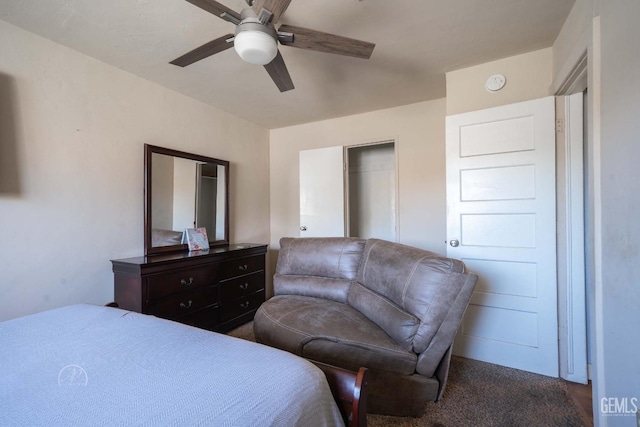 819 P St, Bakersfield, CA 93304 - carpeted bedroom featuring ceiling fan and a closet