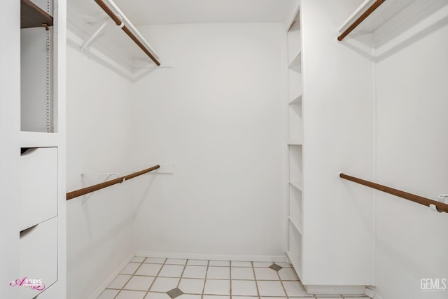 view of walk in closet