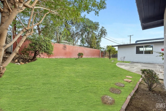 view of yard featuring a patio area