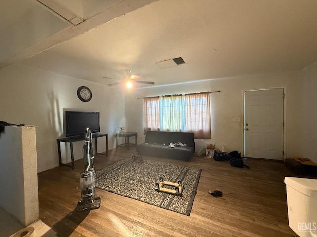 1218 Water St 0, Bakersfield, CA 93305 - living area featuring wood finished floors and ceiling fan