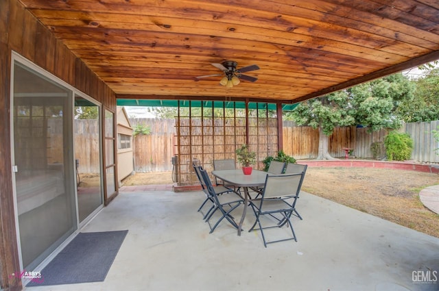 view of patio with ceiling fan