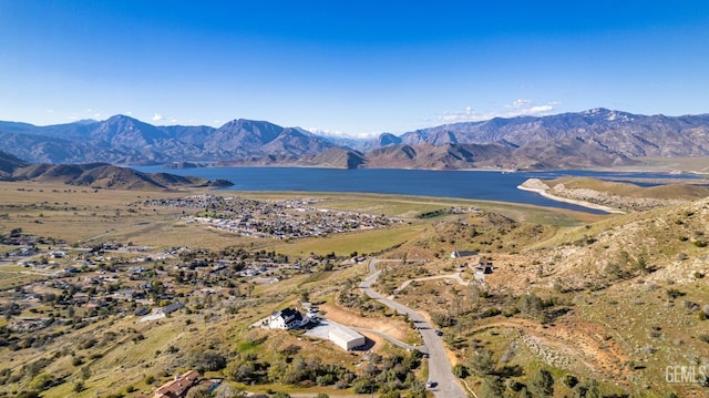 view of mountain feature featuring a water view