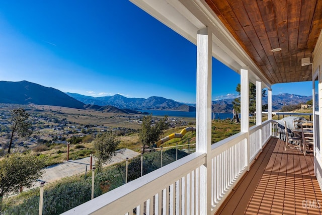 balcony with a mountain view