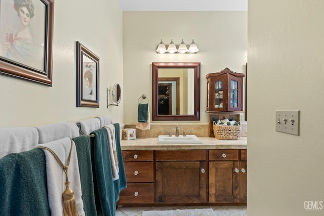 bathroom featuring vanity and tile patterned floors