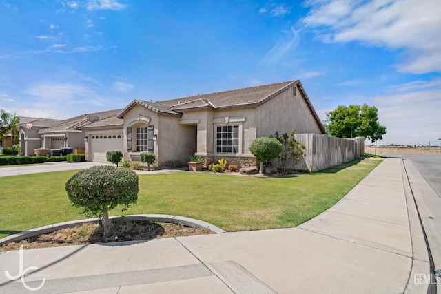 13421 Cheyenne Mountain Dr, Bakersfield, CA 93314 - single story home featuring stucco siding, a garage, a front lawn, and driveway