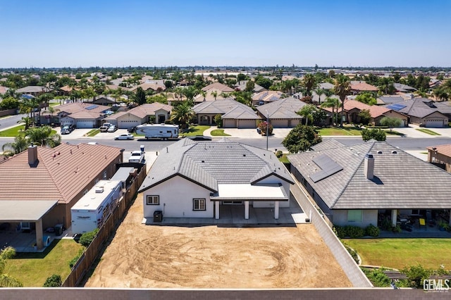 bird's eye view with a residential view