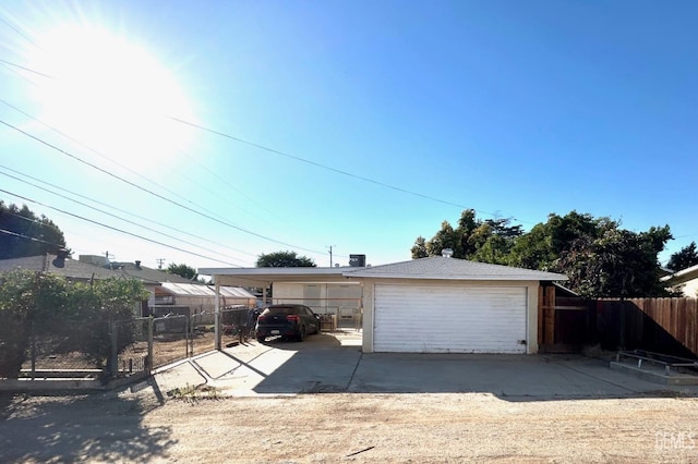 view of garage