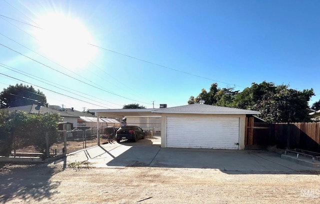 view of garage