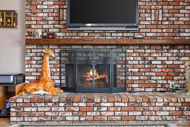 details with a fireplace