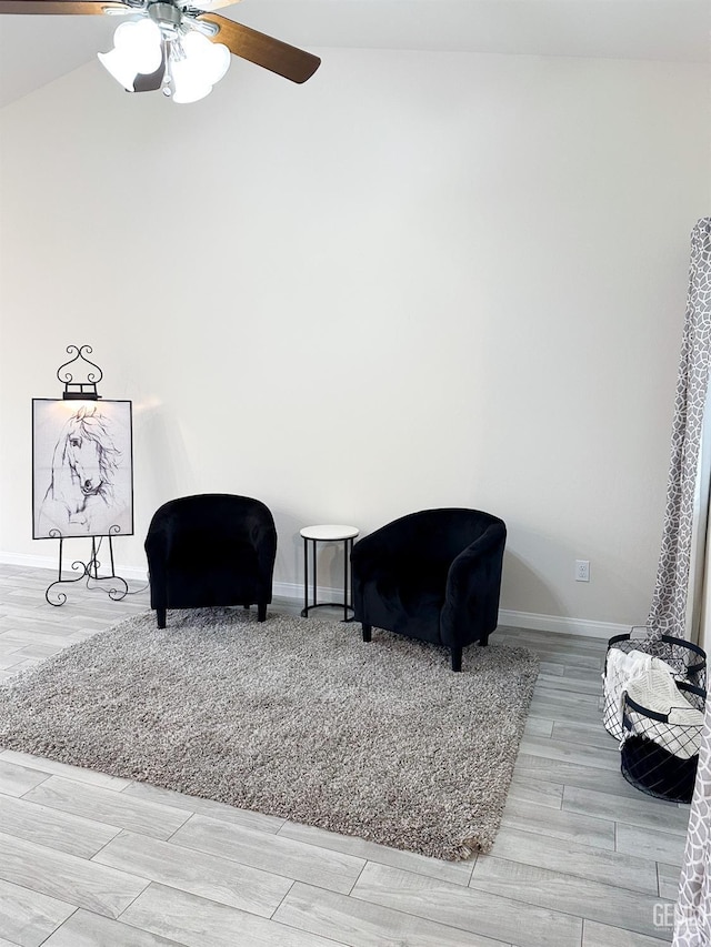 9400 Carriage Creek Ct, Bakersfield, CA 93311 - sitting room featuring baseboards, ceiling fan, and wood finished floors