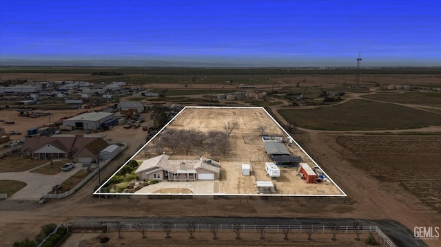 bird's eye view with a rural view