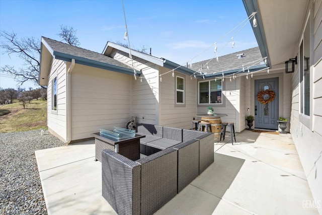 view of patio with an outdoor hangout area