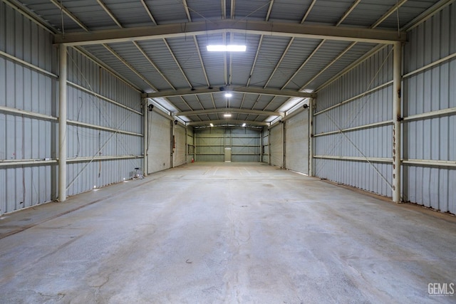 garage featuring metal wall