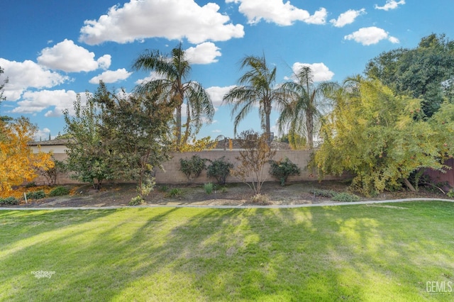 view of yard with fence