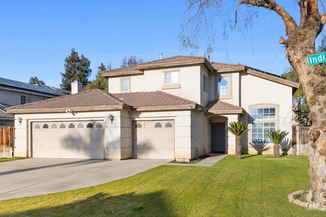 view of front facade with a front yard