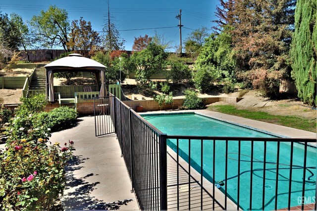 view of pool featuring a gazebo