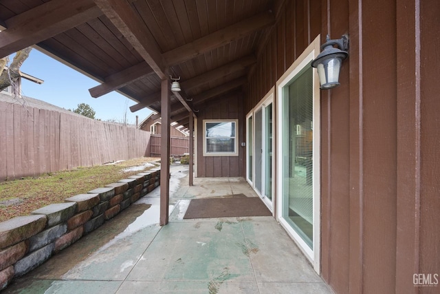 view of patio with a fenced backyard