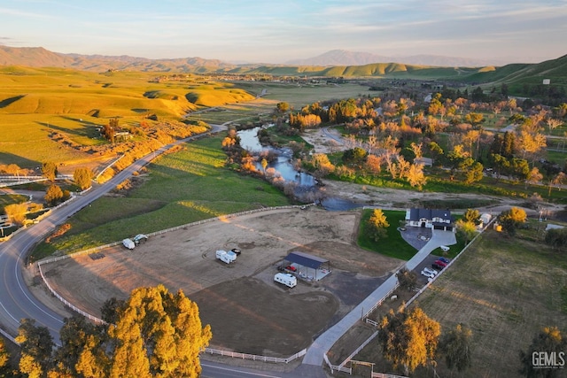 drone / aerial view with a mountain view