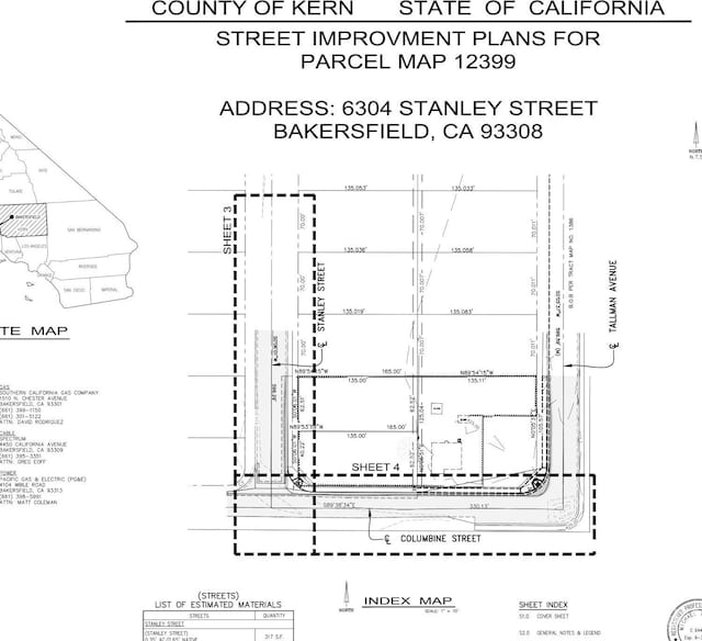 6304 Stanley St, Bakersfield, CA 93308 - survey map / technical document