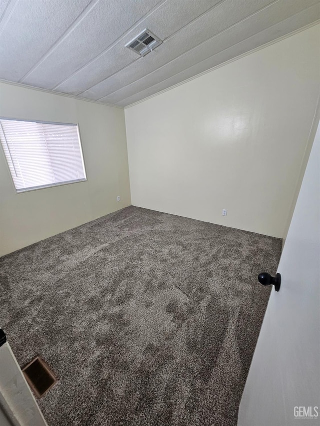 spare room with carpet flooring and a textured ceiling