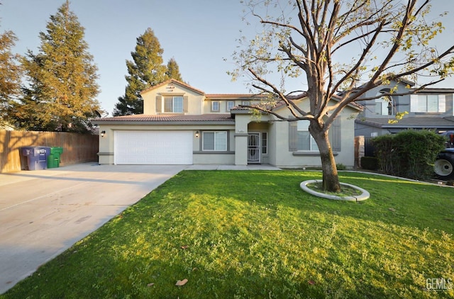 view of front facade with a front lawn