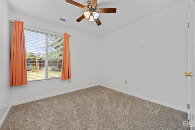 5820 Siena Ln, Bakersfield, CA 93308 - carpeted empty room featuring baseboards and ceiling fan