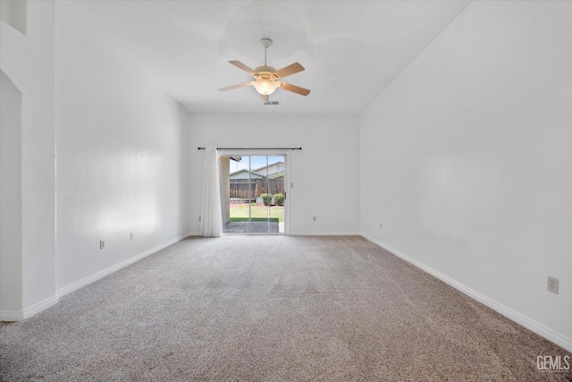 5820 Siena Ln, Bakersfield, CA 93308 - unfurnished room with carpet flooring, ceiling fan, and baseboards