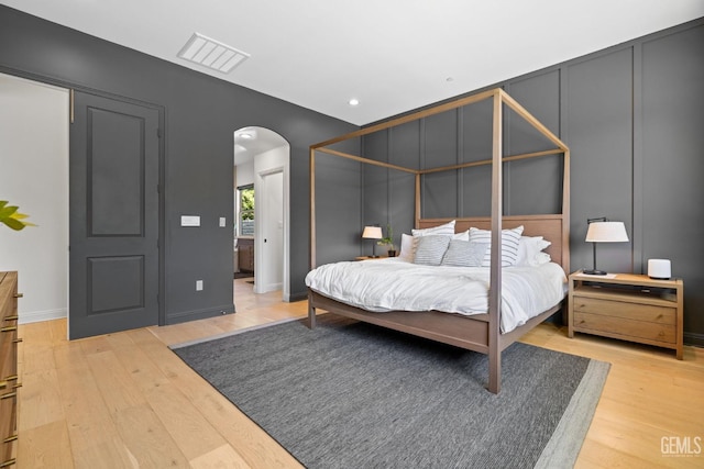 bedroom featuring light hardwood / wood-style flooring