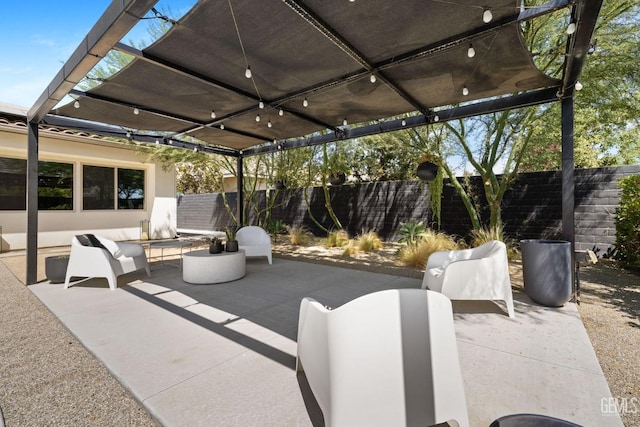 view of patio with an outdoor hangout area