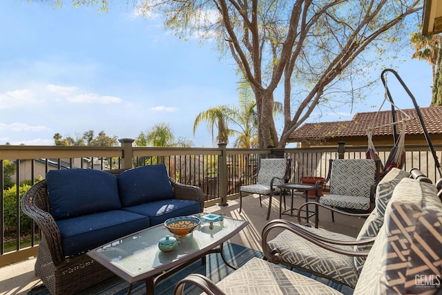 deck with outdoor lounge area